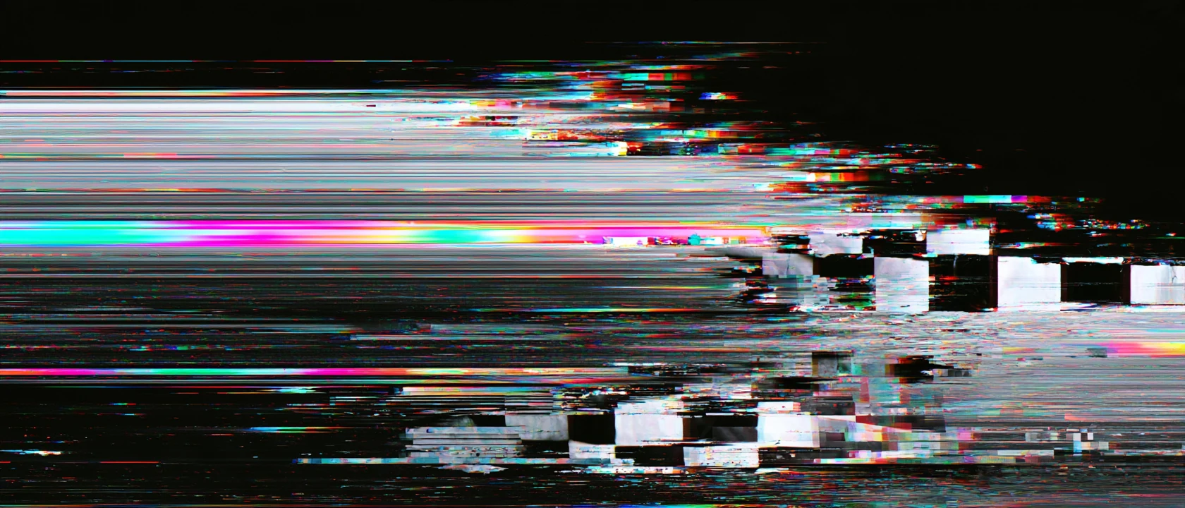 Le motif du wrap Off Grid : damier qui se brise en glitch